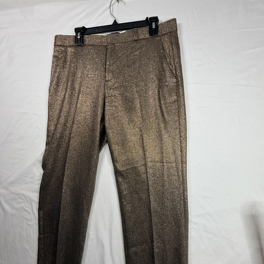 Banana Republic Avery Metallic Bronze Gold Ankle Pants Wool Blend Size 10